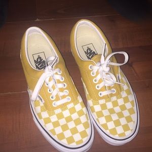 Yellow Checkered Vans.